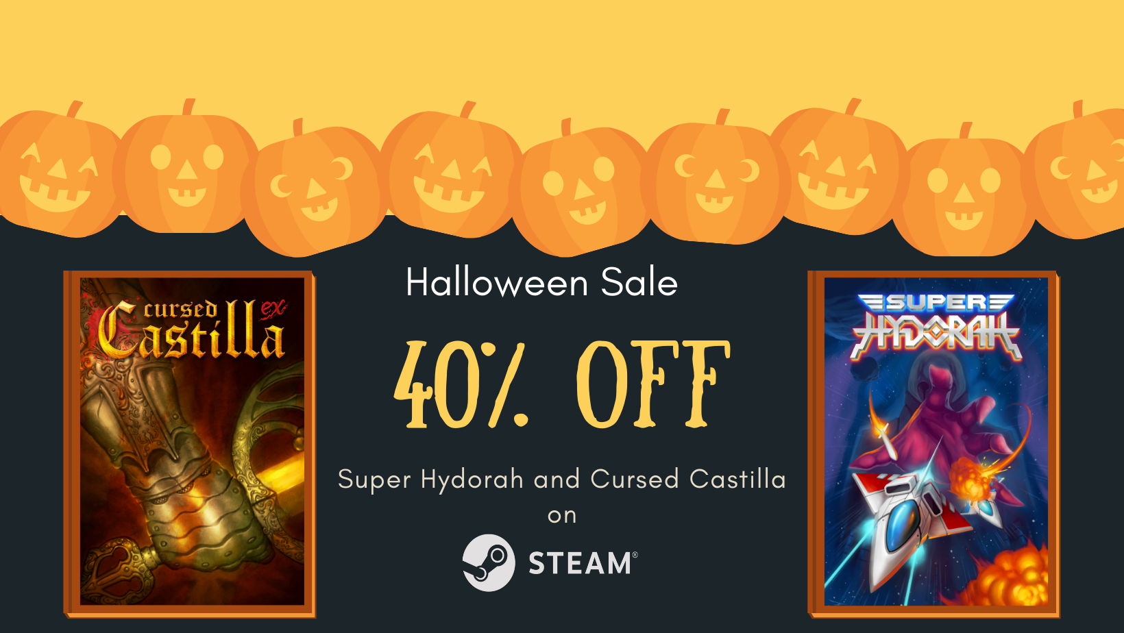 40% off Super Hydorah and Cursed Castilla on Steam: it’s Halloween Sale! 🎃